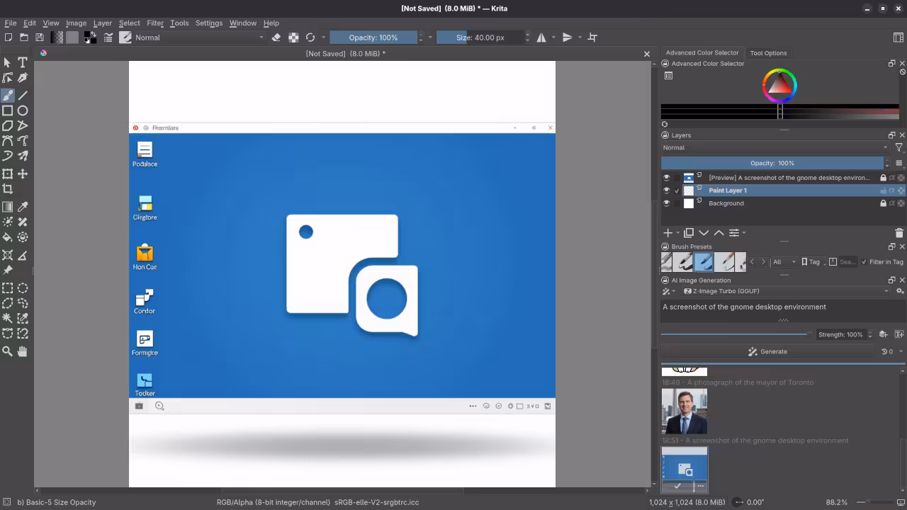 AI Generated Gnome Desktop