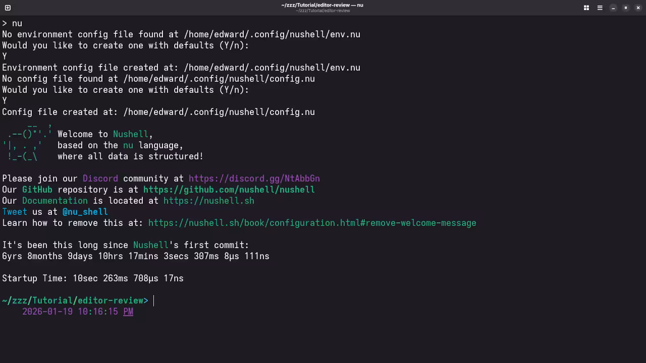 Nushell Configuraton