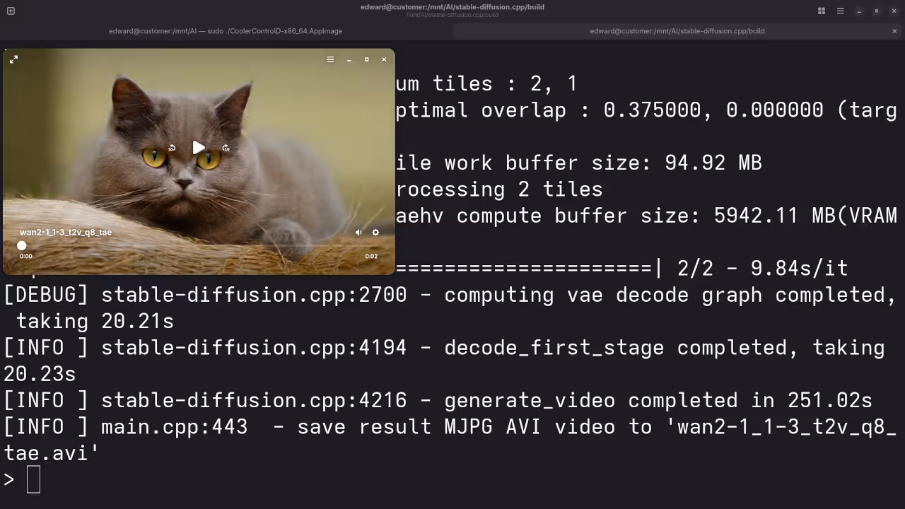 Wan 2.1 1.3B Q8 TAESD