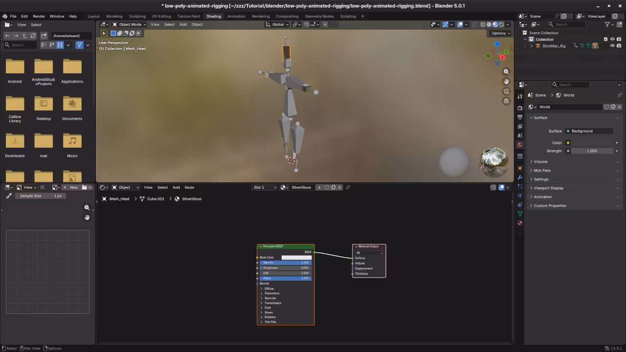 Stickman Rigging in Blender Shading